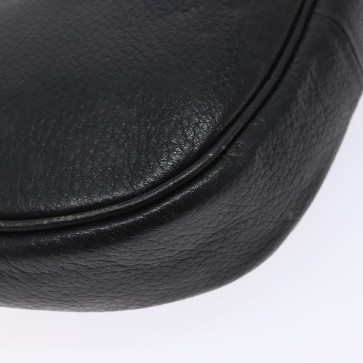 Burberrys Shoulder Bag Leather Black Gold Auth ep10257