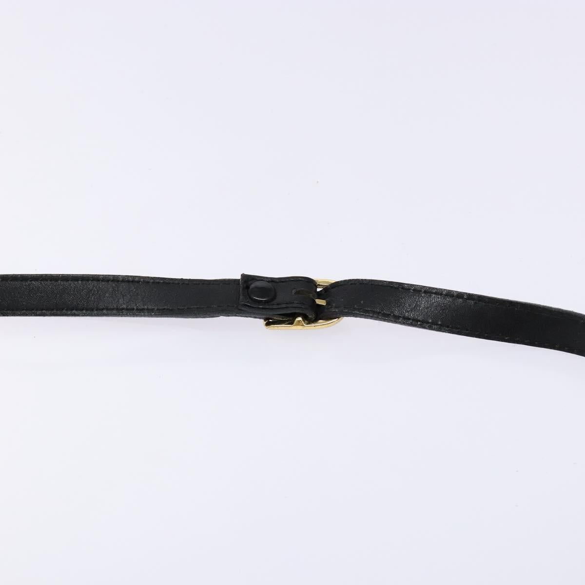 Burberrys Shoulder Bag Leather Black Gold Auth ep10257