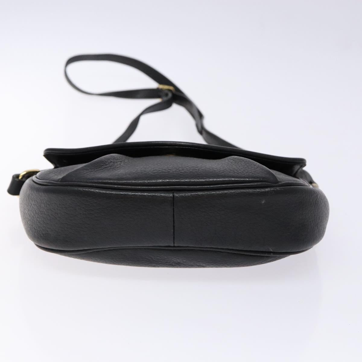 Burberrys Shoulder Bag Leather Black Gold Auth ep10257