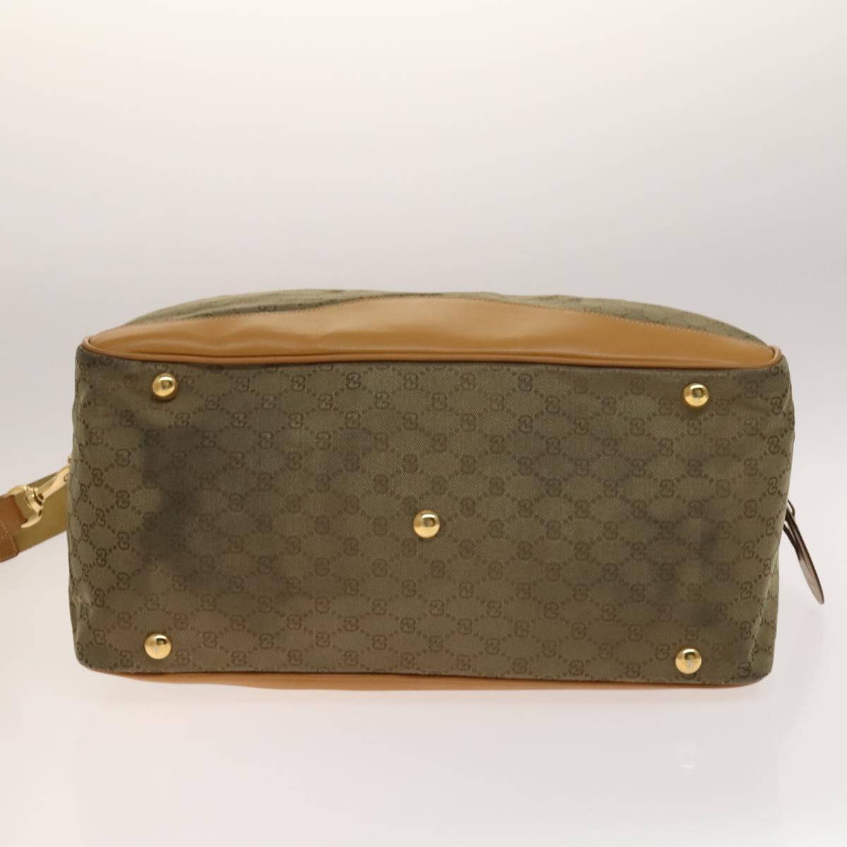 GUCCI GG Canvas Boston Bag 2way Gold Beige Auth ep10259