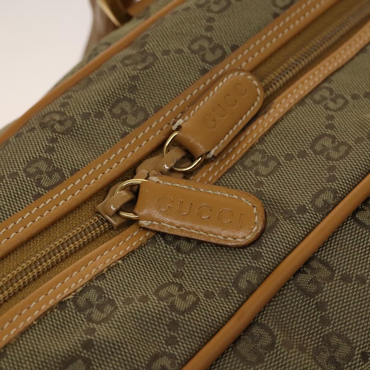 GUCCI GG Canvas Boston Bag 2way Gold Beige Auth ep10259