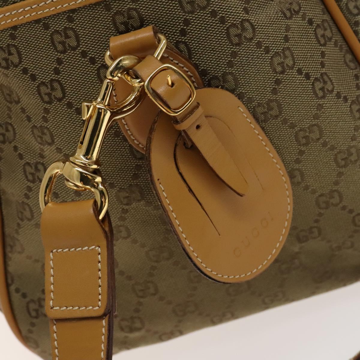 GUCCI GG Canvas Boston Bag 2way Gold Beige Auth ep10259