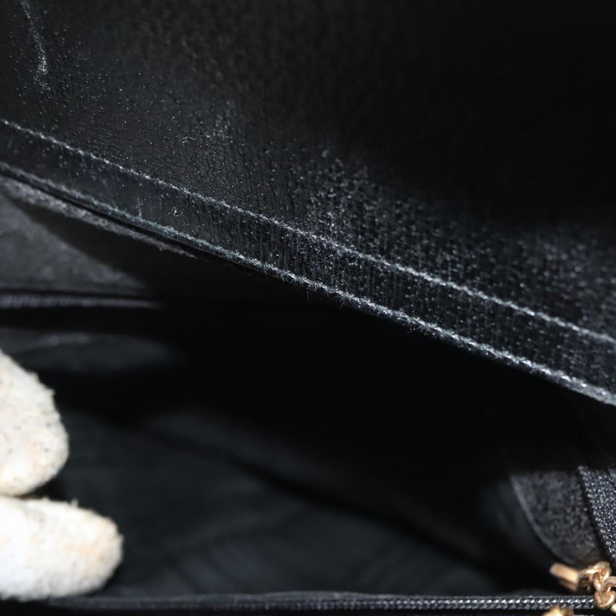 GUCCI Bamboo Hand Bag Leather Black Gold 002 1186 0260 Auth ep10262
