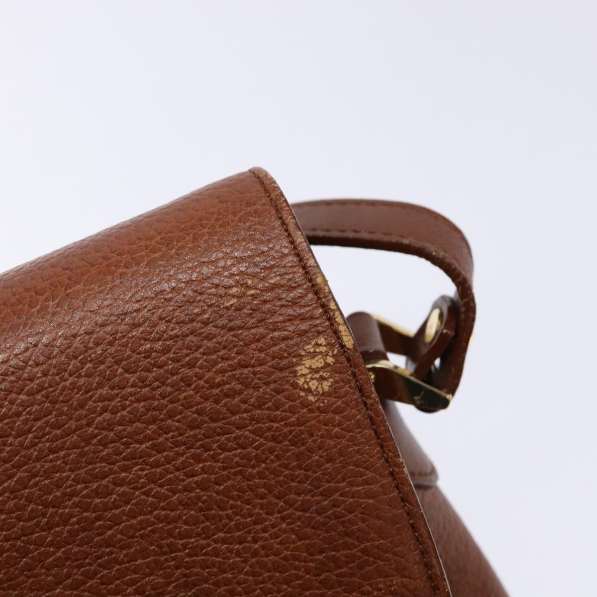 Burberrys Shoulder Bag Leather Gold Brown Auth ep10267