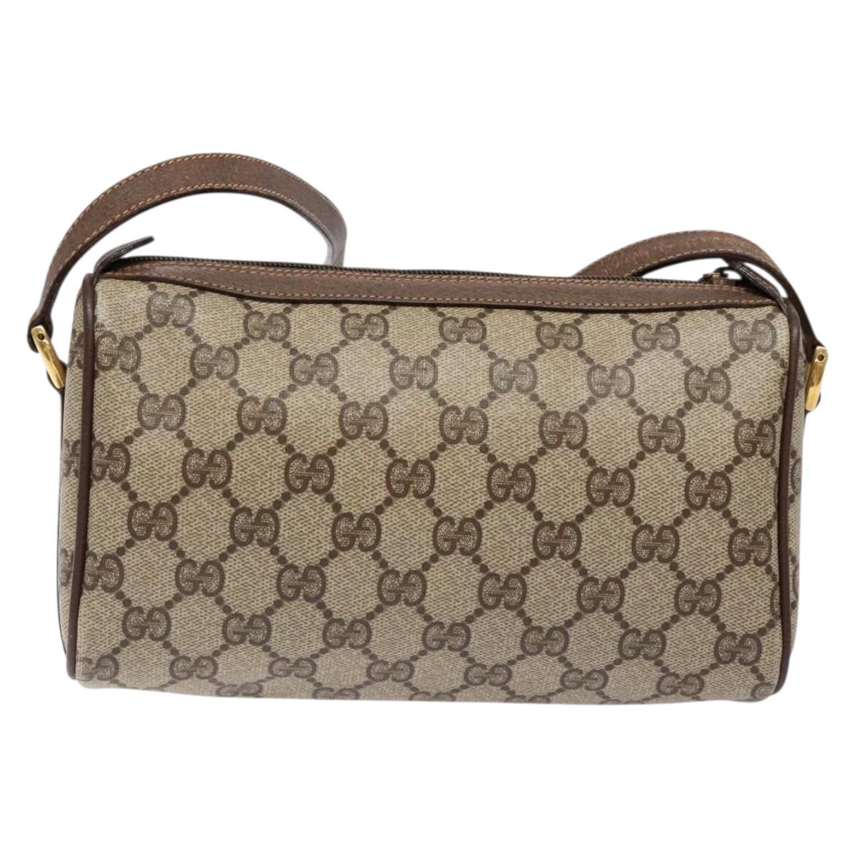 GUCCI GG Supreme Web Sherry Line Shoulder Bag PVC Beige 89 02 018 Auth ep10268