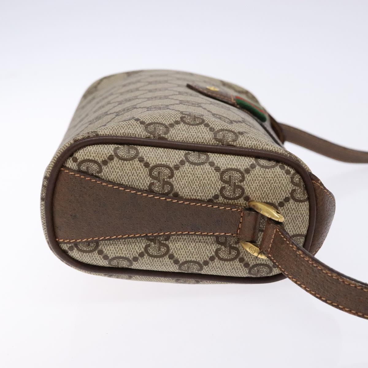 GUCCI GG Supreme Web Sherry Line Shoulder Bag PVC Beige 89 02 018 Auth ep10268