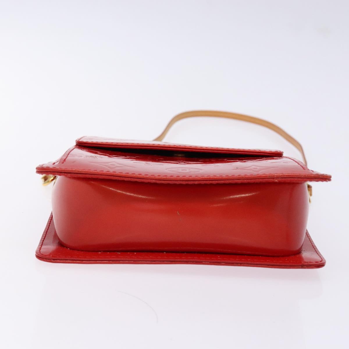 LOUIS VUITTON Monogram Vernis Motto Accessory Pouch Red M91137 LV Auth ep10275