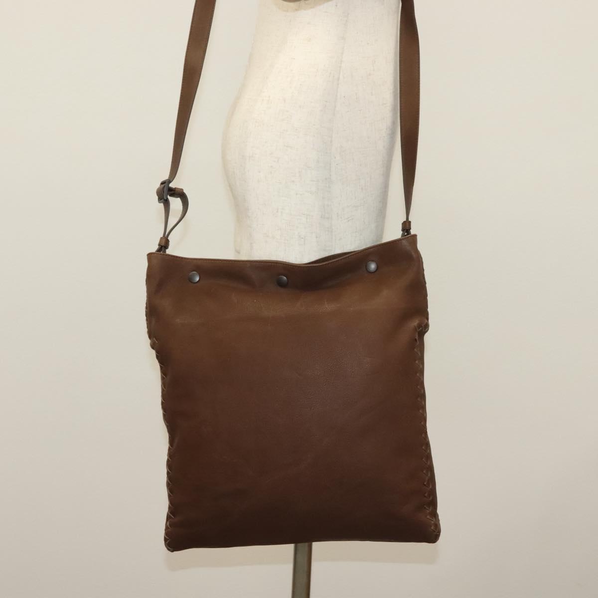 BOTTEGA VENETA Shoulder Bag Leather Brown Auth ep10281
