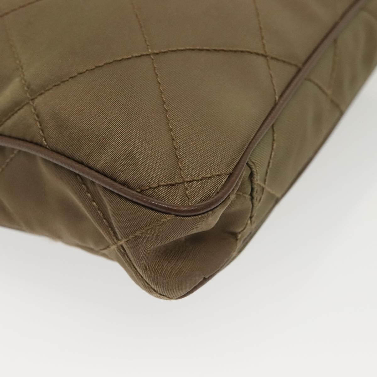 PRADA Shoulder Bag Nylon Brown Silver Auth ep10288