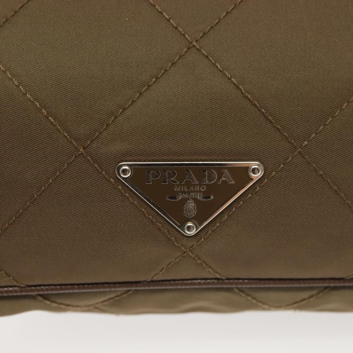 PRADA Shoulder Bag Nylon Brown Silver Auth ep10288