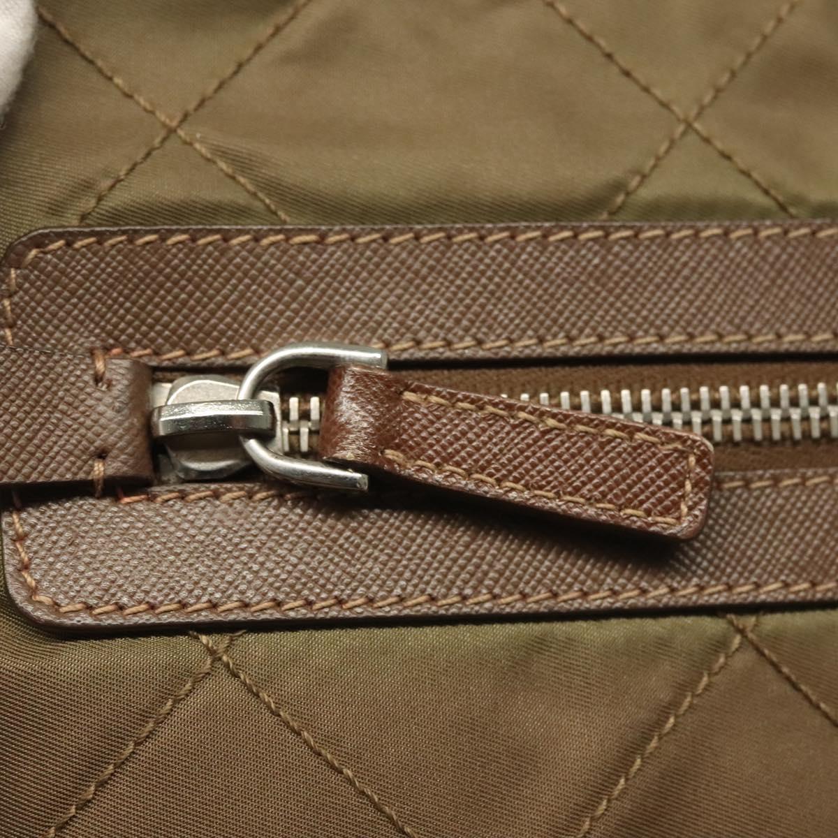 PRADA Shoulder Bag Nylon Brown Silver Auth ep10288