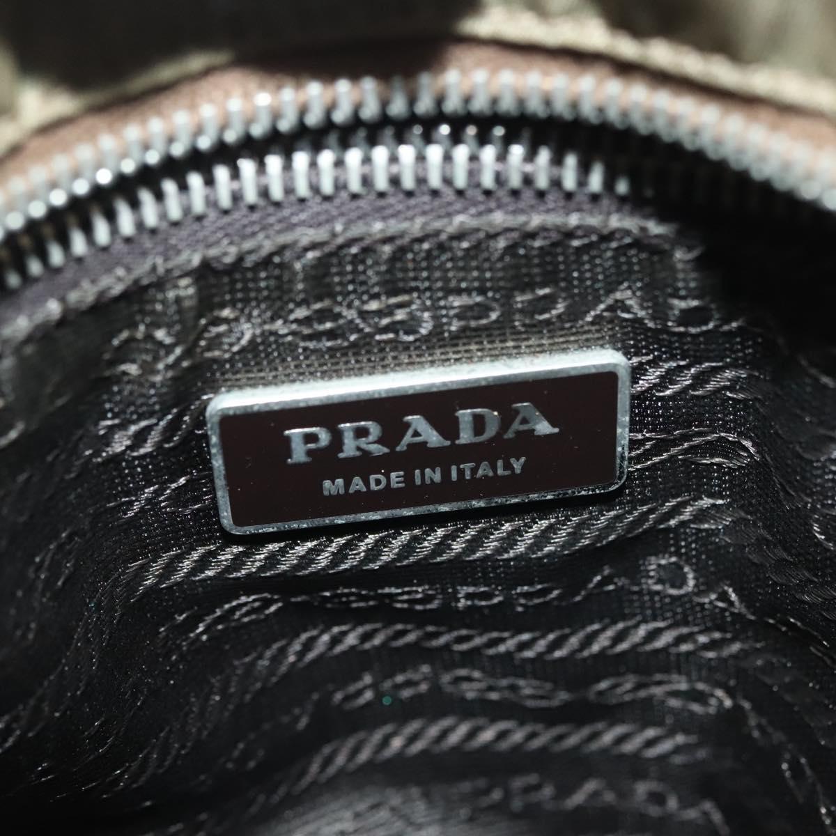 PRADA Shoulder Bag Nylon Brown Silver Auth ep10288