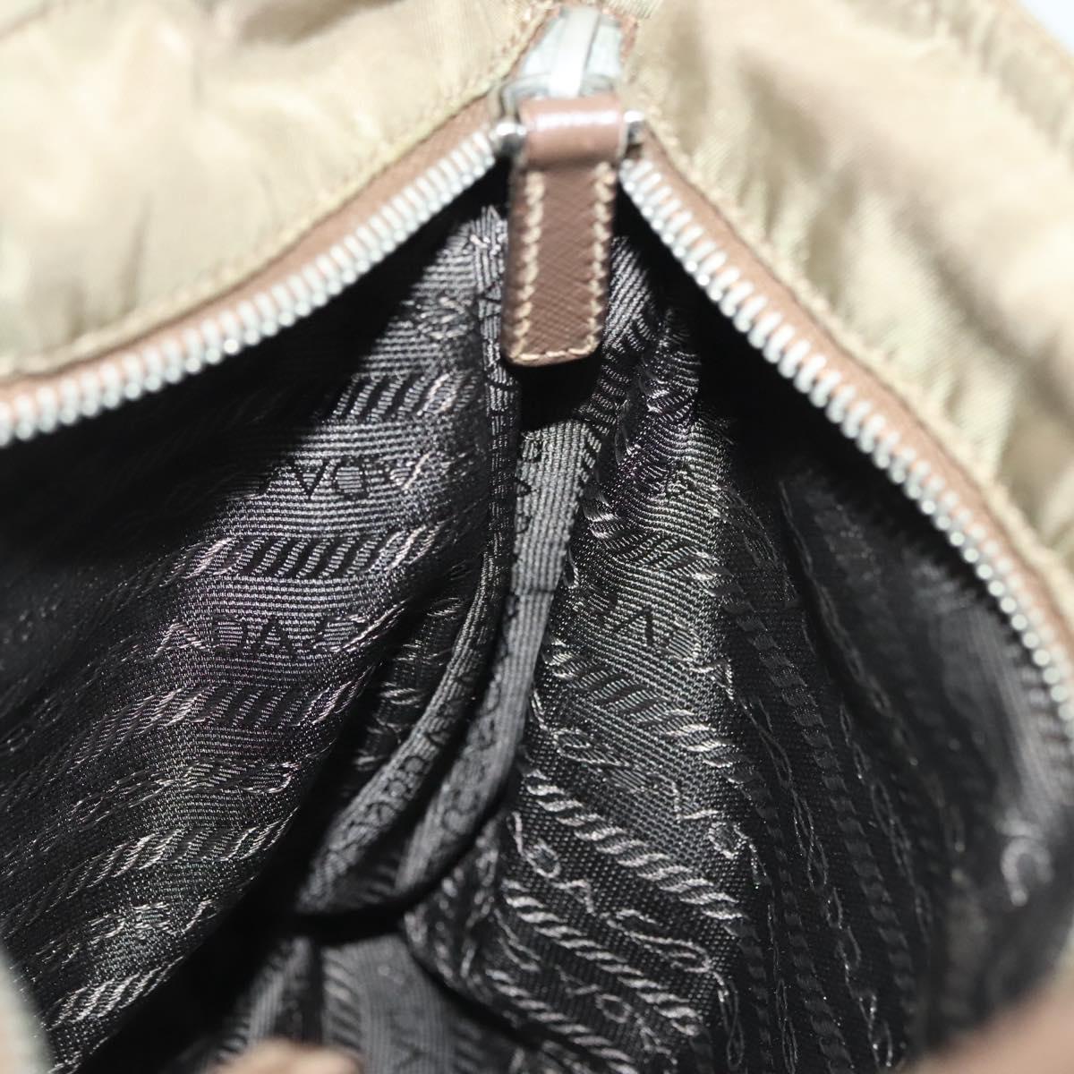 PRADA Shoulder Bag Nylon Brown Silver Auth ep10288