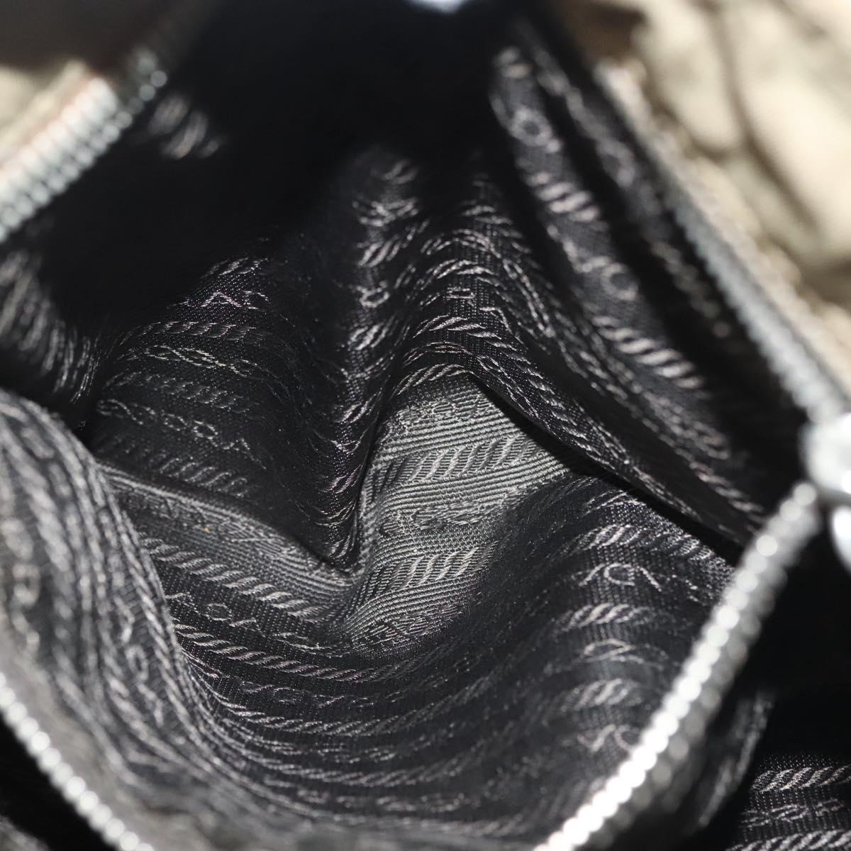 PRADA Shoulder Bag Nylon Brown Silver Auth ep10288