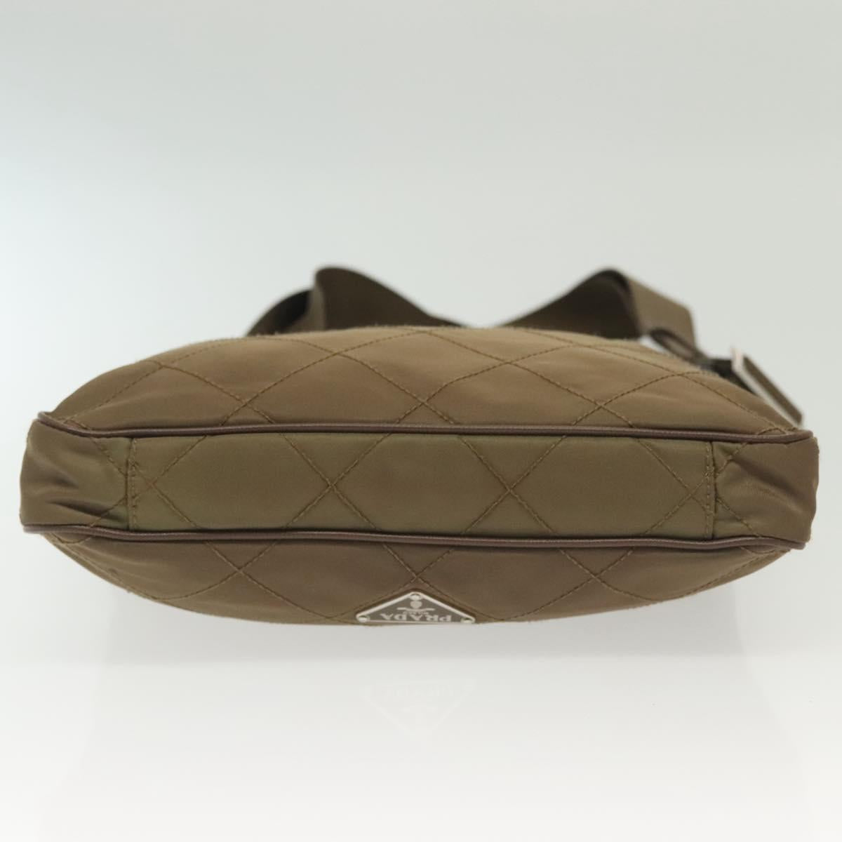 PRADA Shoulder Bag Nylon Brown Silver Auth ep10288
