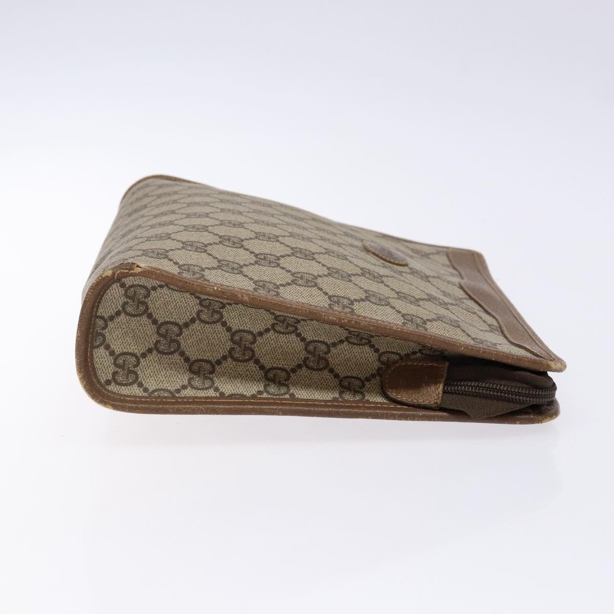 GUCCI GG Supreme Clutch Bag PVC Beige 97 01 038 Auth ep10297