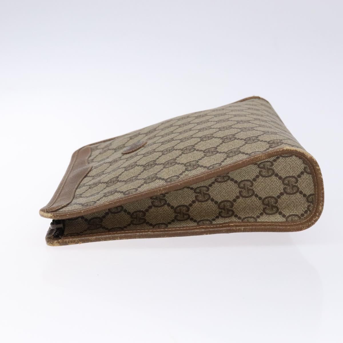 GUCCI GG Supreme Clutch Bag PVC Beige 97 01 038 Auth ep10297