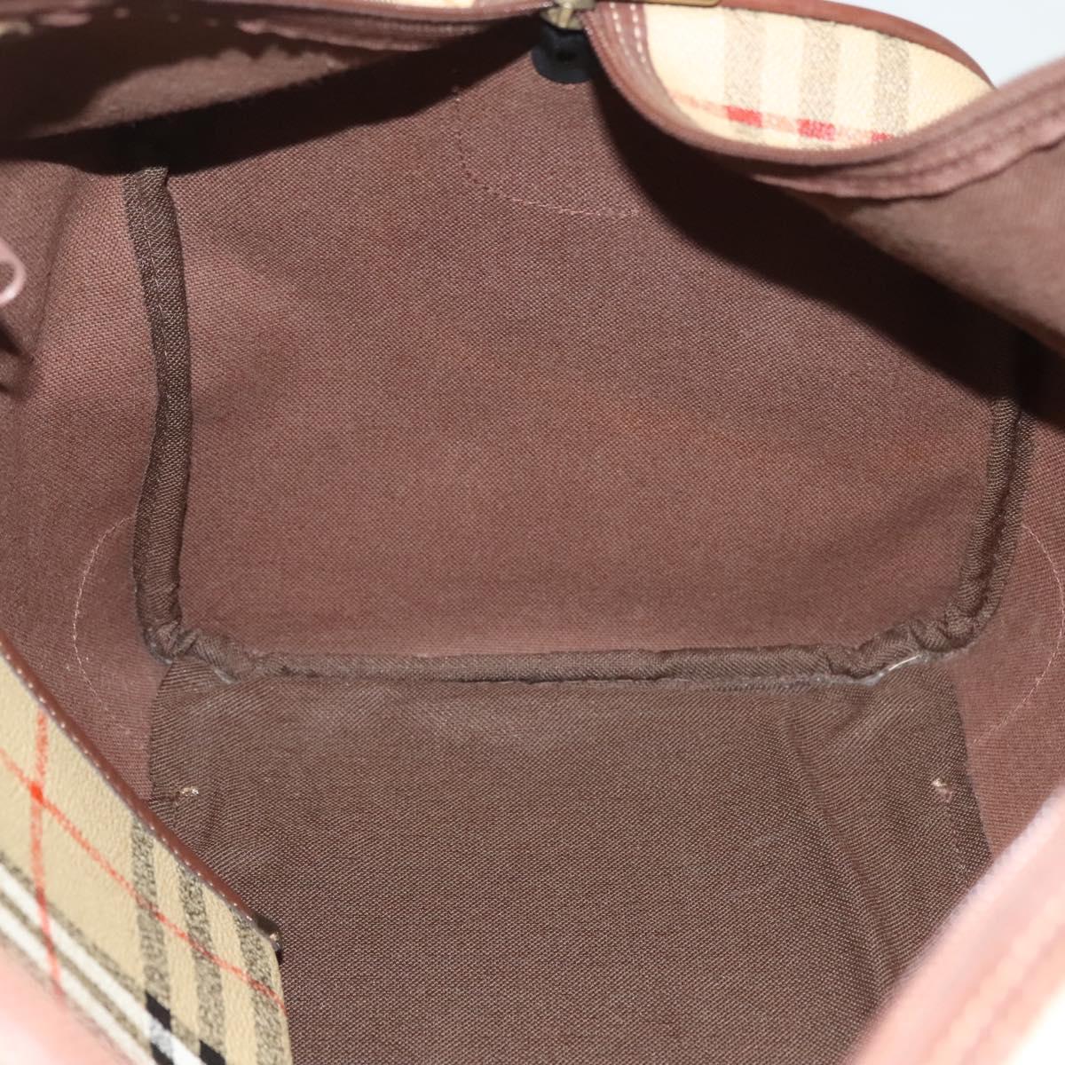 Burberrys Nova Check Boston Bag PVC 2way Beige Auth ep10305