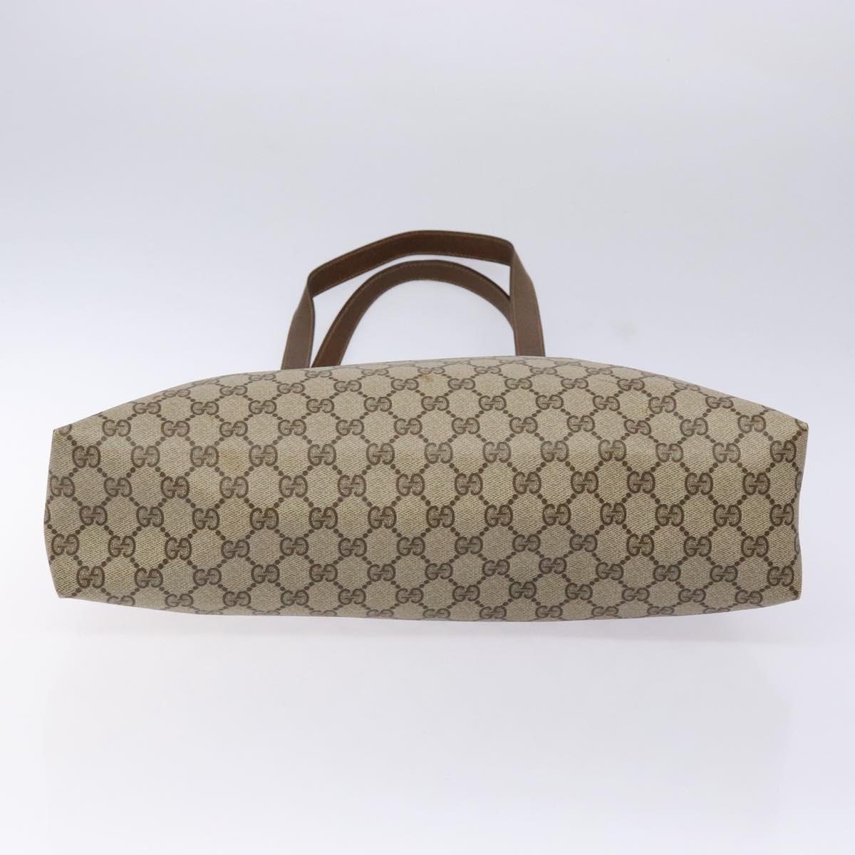 GUCCI GG Supreme Web Sherry Line Tote Bag PVC Beige Gold 39 02 091 Auth ep10316