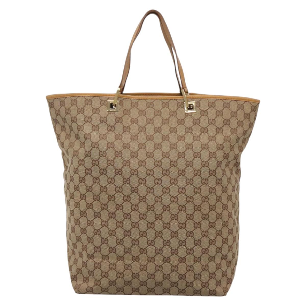 GUCCI GG Canvas Tote Bag Beige Gold 002 1097 2404 Auth ep10320