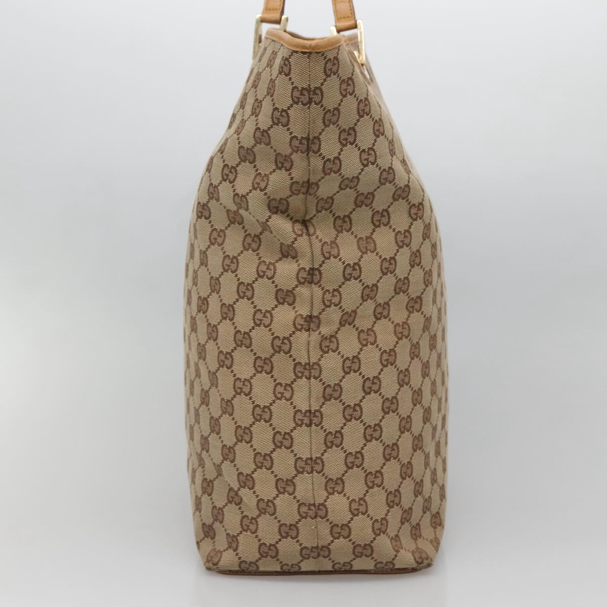 GUCCI GG Canvas Tote Bag Beige Gold 002 1097 2404 Auth ep10320