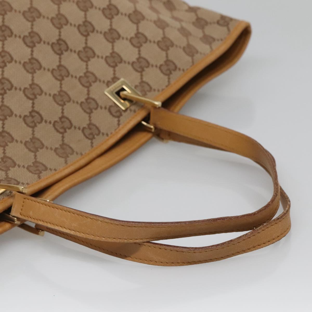 GUCCI GG Canvas Tote Bag Beige Gold 002 1097 2404 Auth ep10320