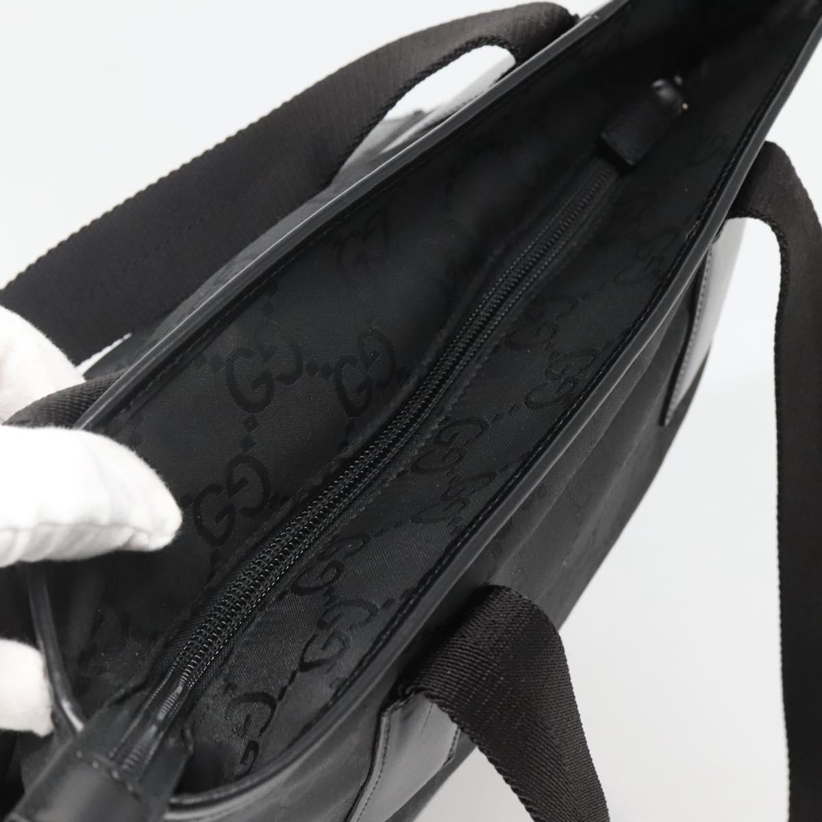 GUCCI GG Canvas Tote Bag Outlet Black Silver 180450 Auth ep10324