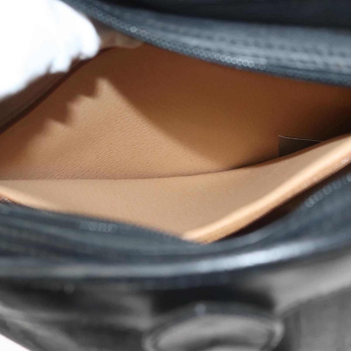 Christian Dior Trotter Canvas Shoulder Bag Black Gold Auth ep10350