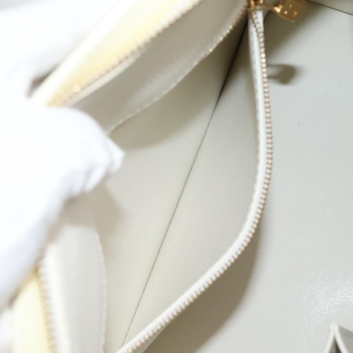 LOUIS VUITTON Monogram Vernis Houston Hand Bag Perle M91342 LV Auth ep10355A