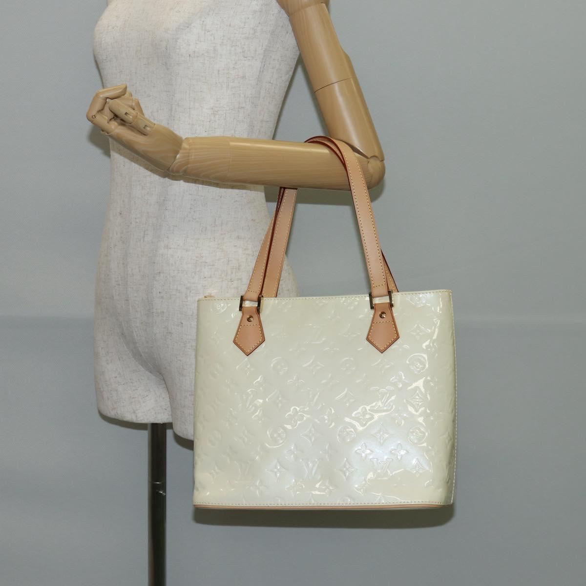 LOUIS VUITTON Monogram Vernis Houston Hand Bag Perle M91342 LV Auth ep10355A