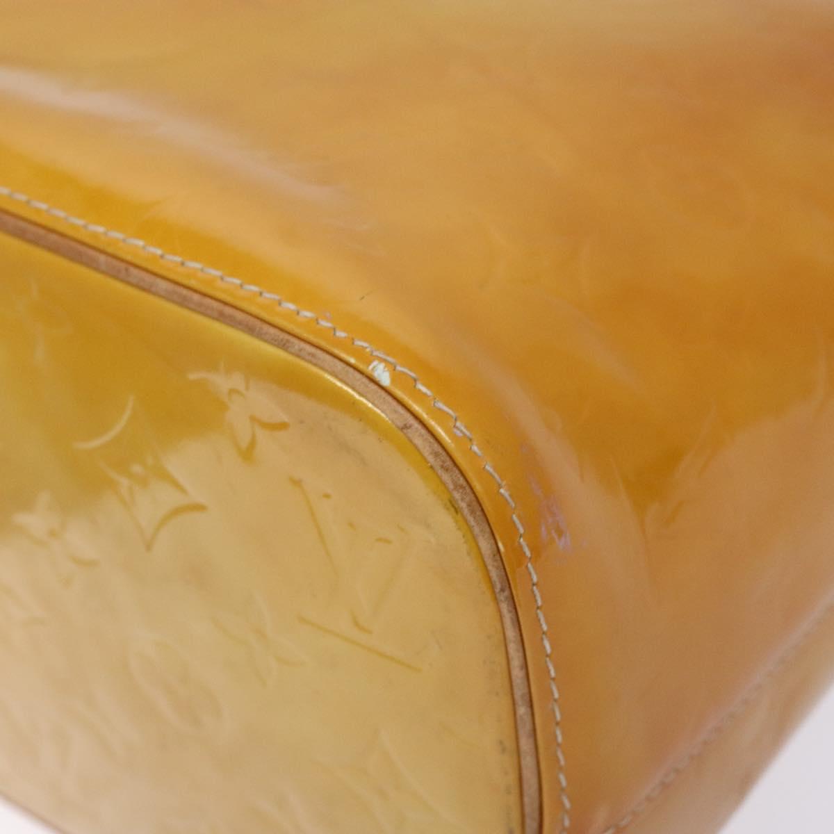 LOUIS VUITTON Monogram Vernis Houston Hand Bag Beige M91004 LV Auth ep10359