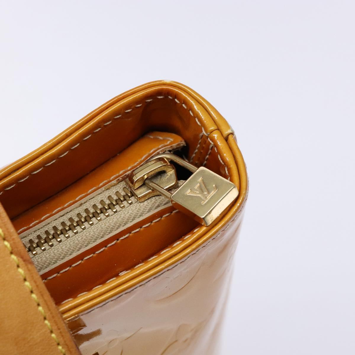 LOUIS VUITTON Monogram Vernis Houston Hand Bag Beige M91004 LV Auth ep10359