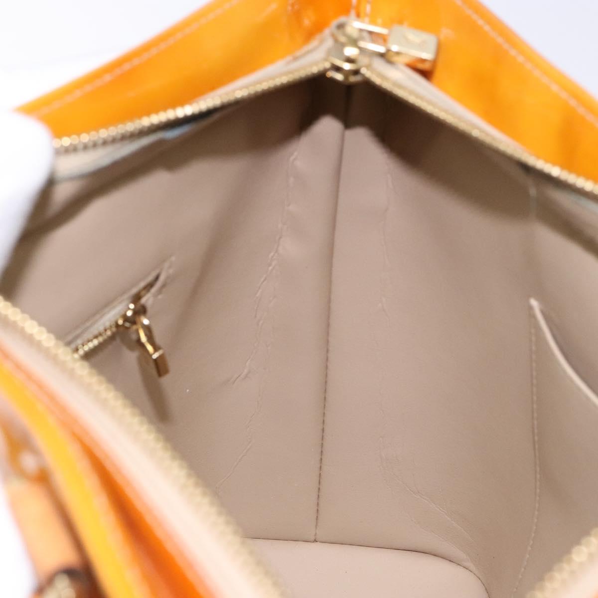 LOUIS VUITTON Monogram Vernis Houston Hand Bag Beige M91004 LV Auth ep10359