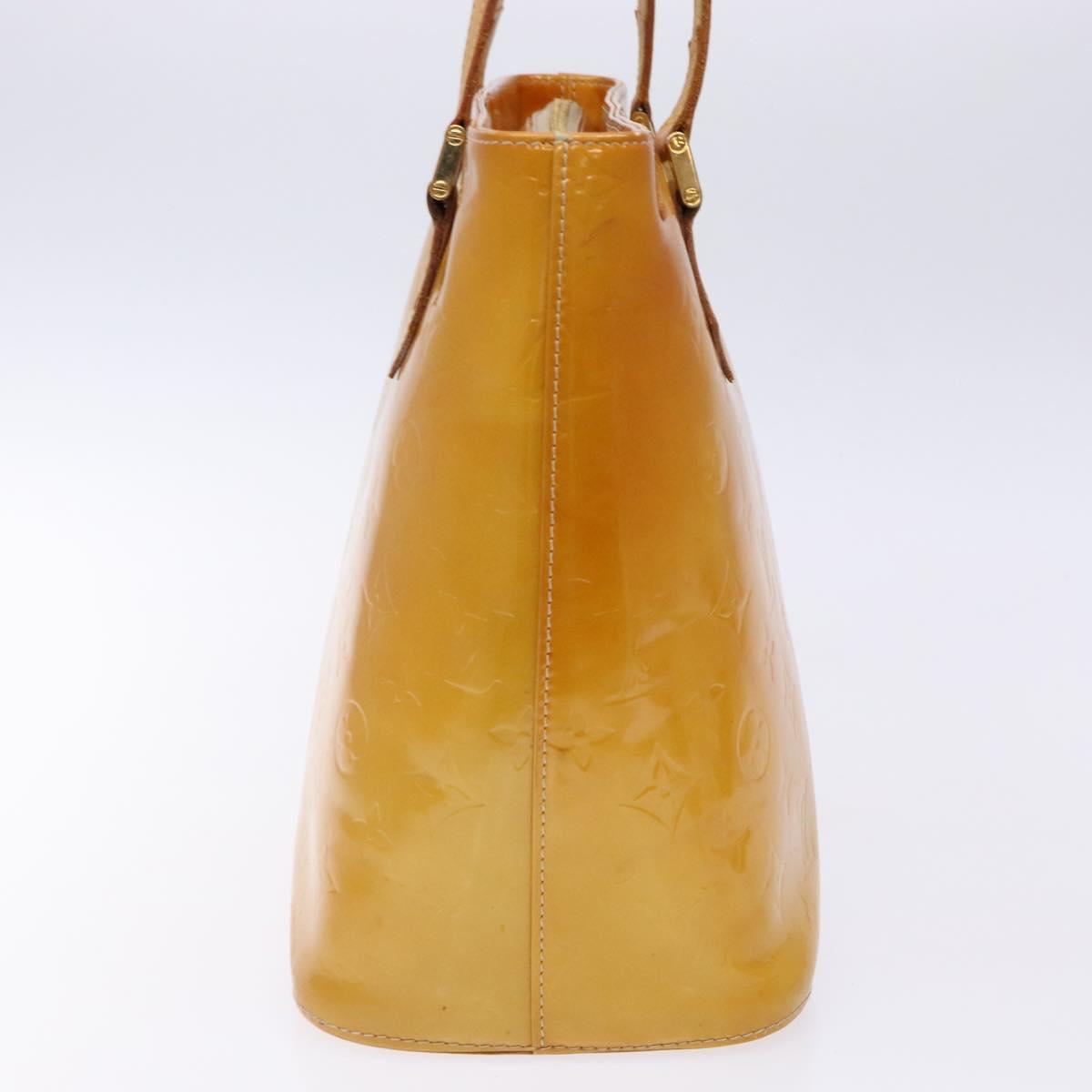 LOUIS VUITTON Monogram Vernis Houston Hand Bag Beige M91004 LV Auth ep10359