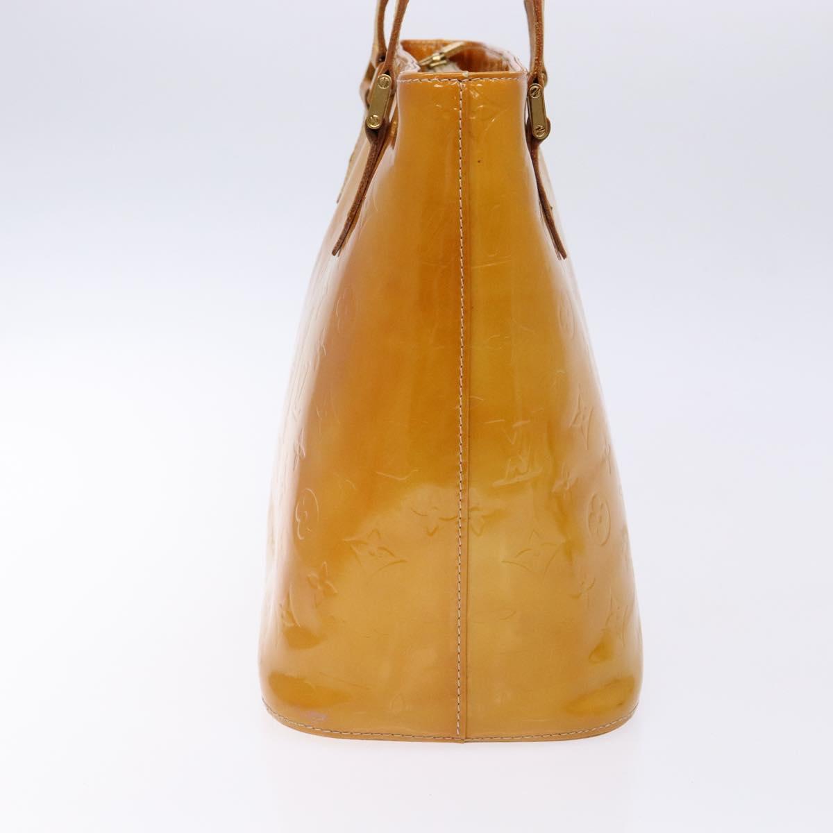 LOUIS VUITTON Monogram Vernis Houston Hand Bag Beige M91004 LV Auth ep10359