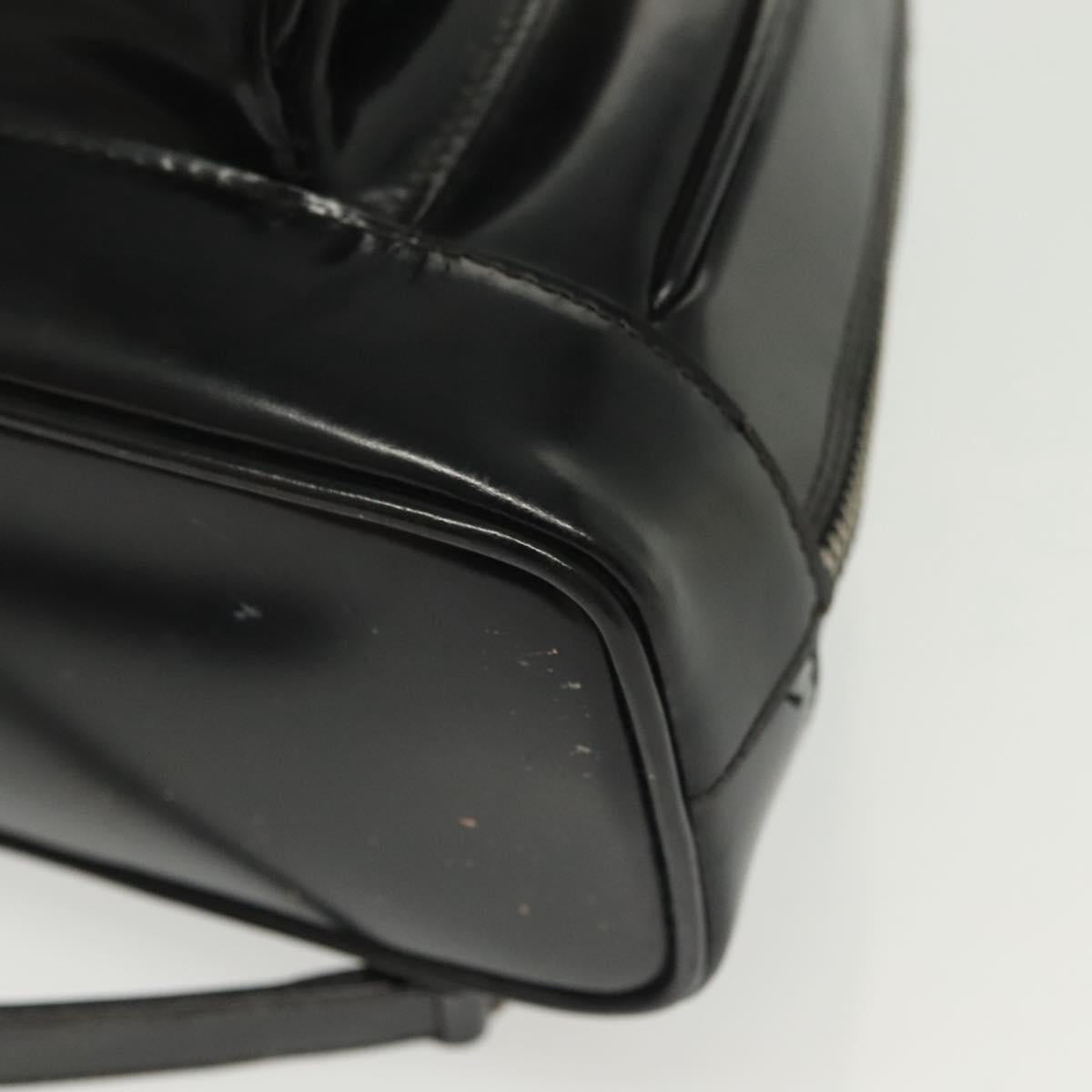 GUCCI Bamboo Body Bag Patent leather Black Silver 003 3444 0127 Auth ep10361