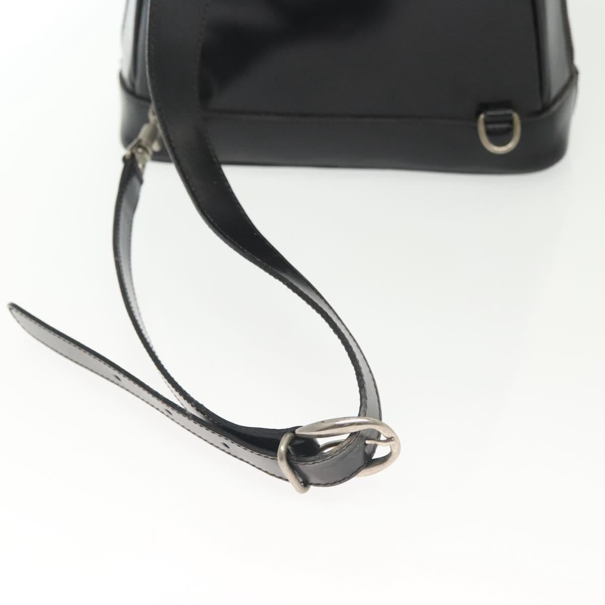 GUCCI Bamboo Body Bag Patent leather Black Silver 003 3444 0127 Auth ep10361