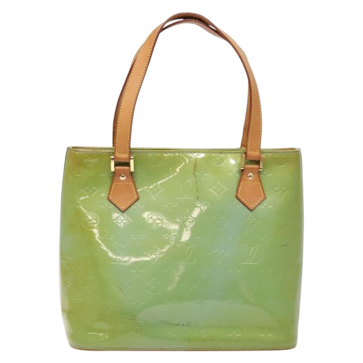 LOUIS VUITTON Monogram Vernis Houston Hand Bag Baby Blue M91005 LV Auth ep10362