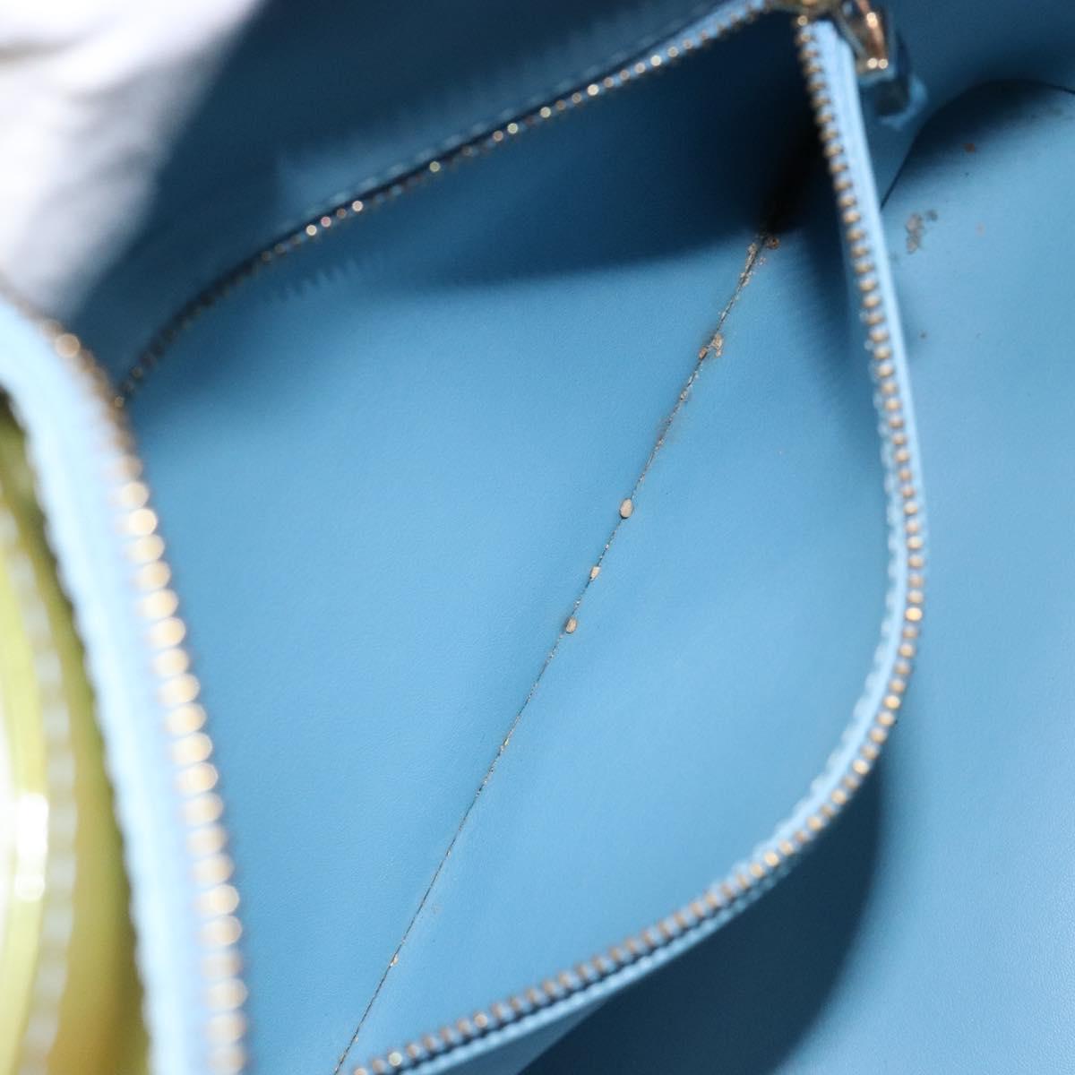 LOUIS VUITTON Monogram Vernis Houston Hand Bag Baby Blue M91005 LV Auth ep10362