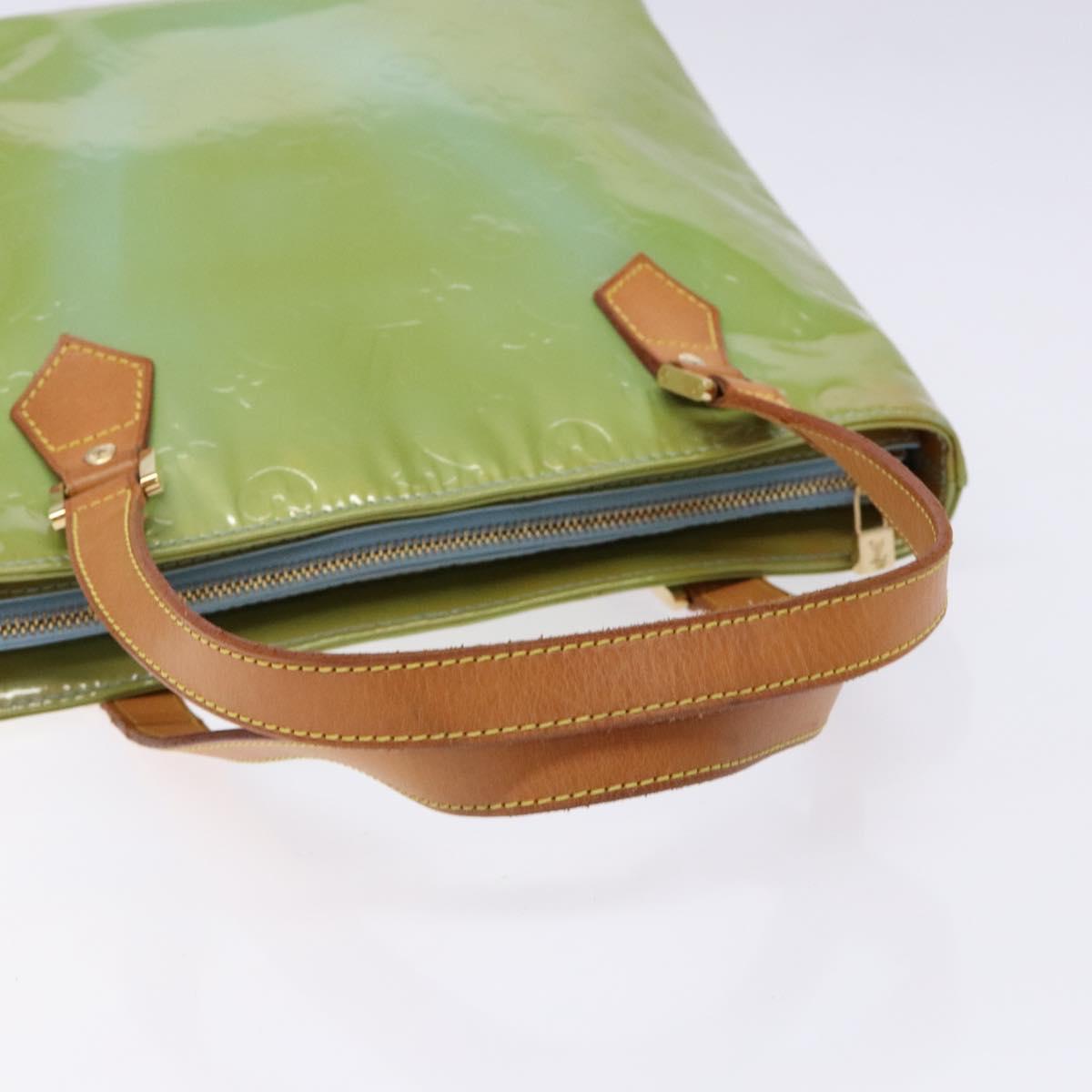 LOUIS VUITTON Monogram Vernis Houston Hand Bag Baby Blue M91005 LV Auth ep10362