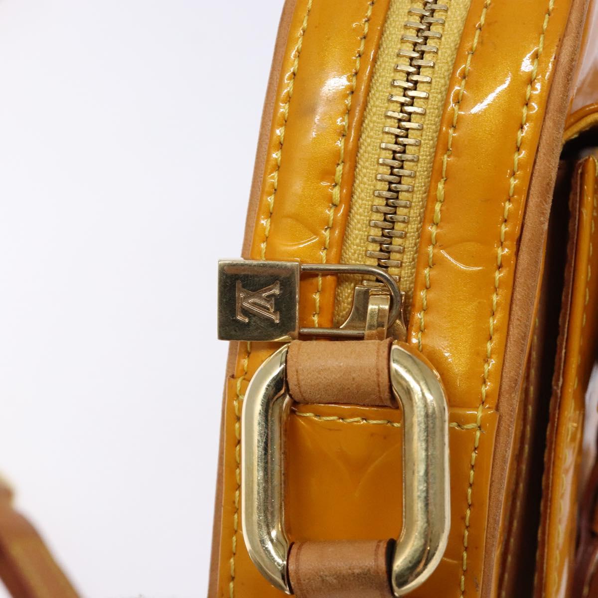 LOUIS VUITTON Monogram Vernis Christie PM Shoulder Bag Jaune M91110 Auth ep10365