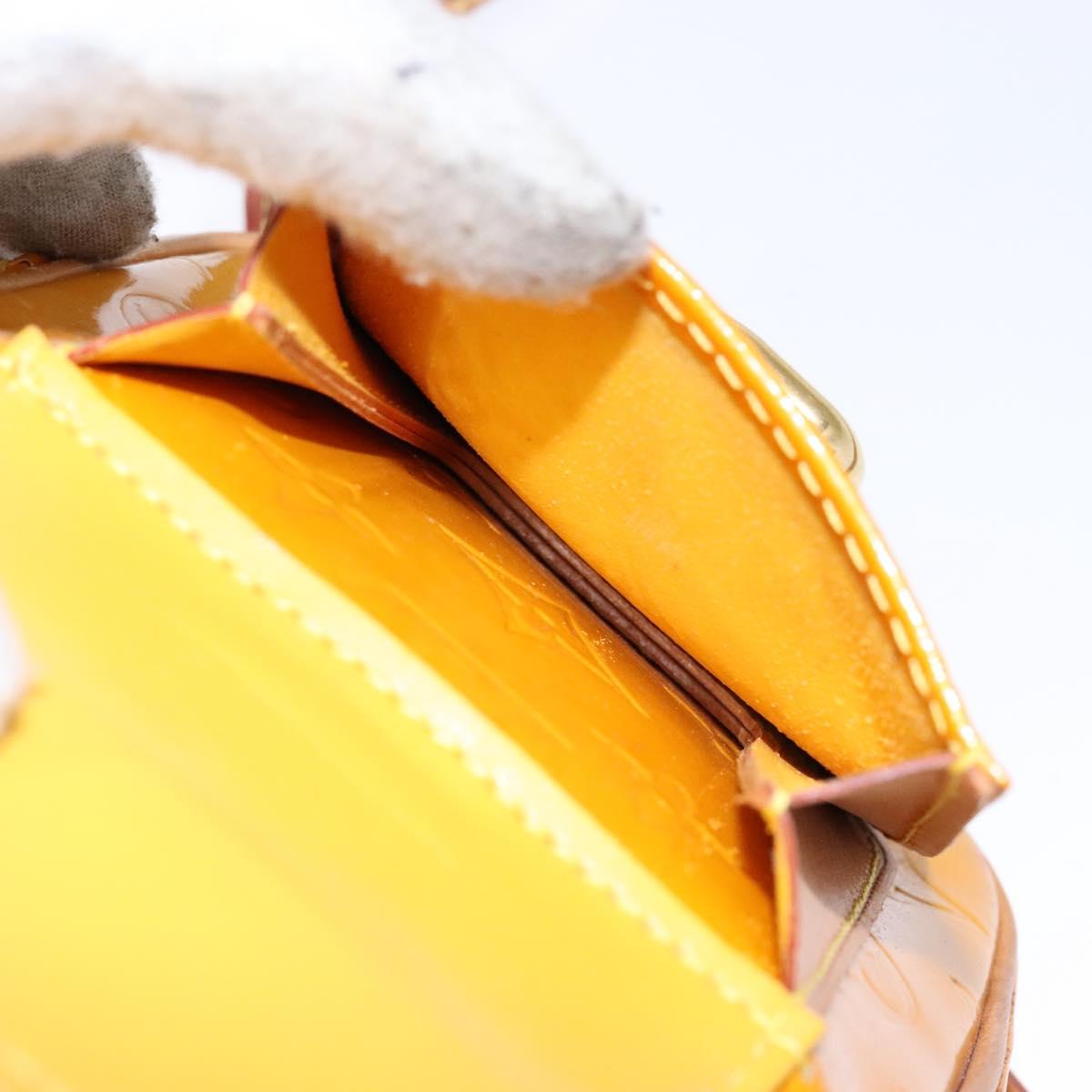 LOUIS VUITTON Monogram Vernis Christie PM Shoulder Bag Jaune M91110 Auth ep10365