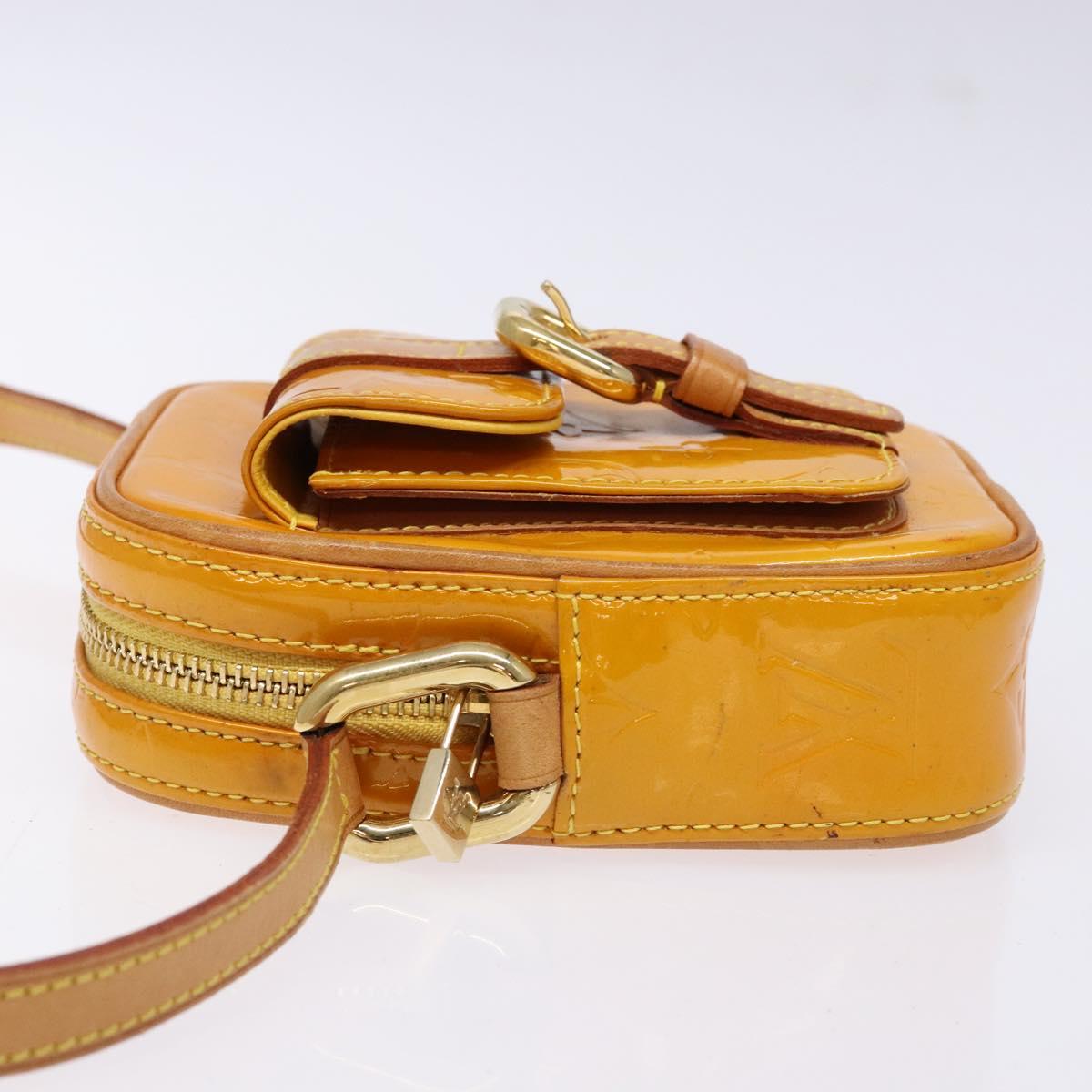 LOUIS VUITTON Monogram Vernis Christie PM Shoulder Bag Jaune M91110 Auth ep10365