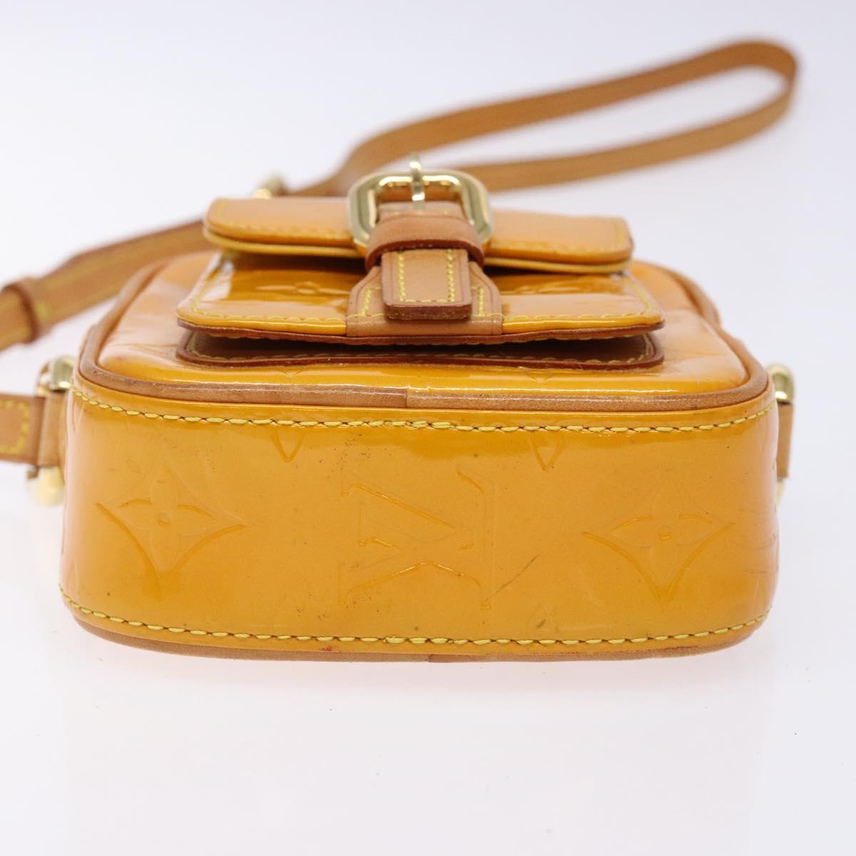 LOUIS VUITTON Monogram Vernis Christie PM Shoulder Bag Jaune M91110 Auth ep10365
