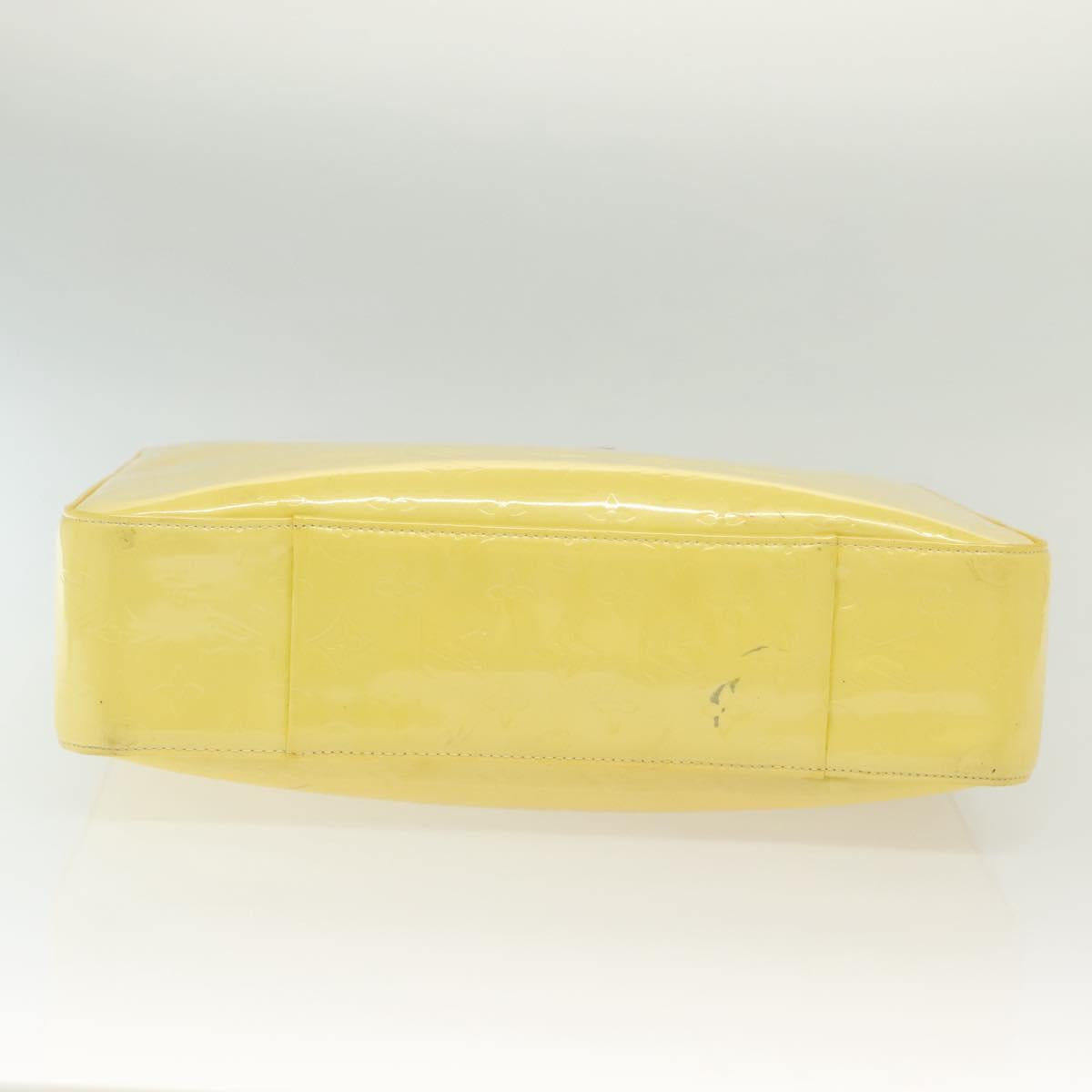 LOUIS VUITTON Monogram Vernis Columbus Tote Bag Lime Yellow M91047 Auth ep10370