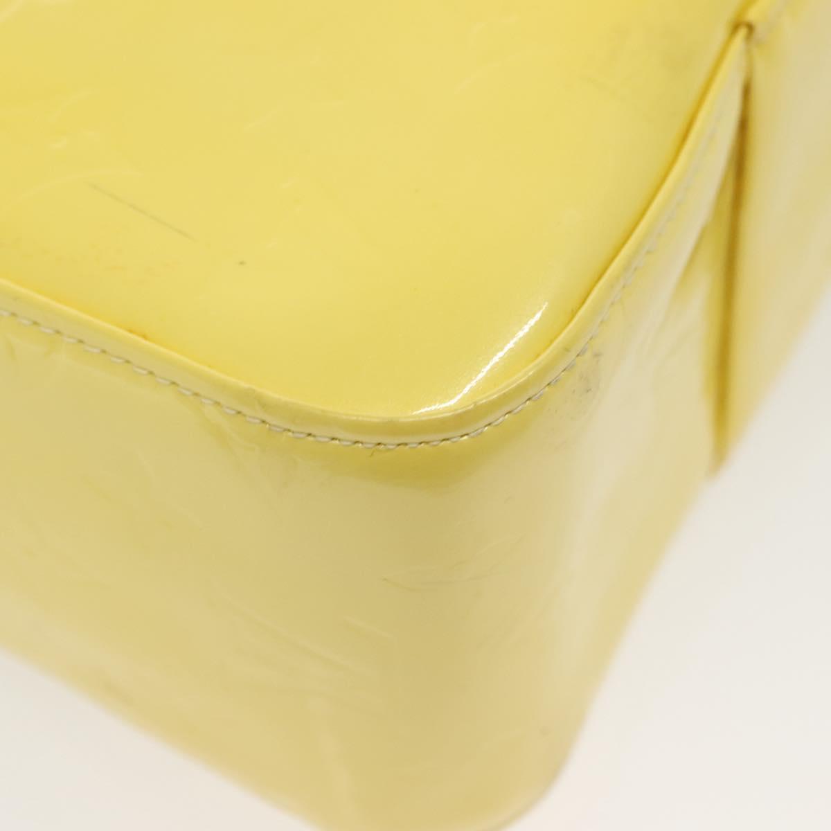 LOUIS VUITTON Monogram Vernis Columbus Tote Bag Lime Yellow M91047 Auth ep10370