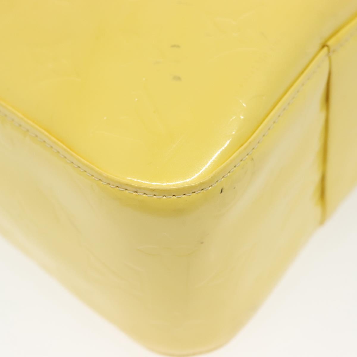 LOUIS VUITTON Monogram Vernis Columbus Tote Bag Lime Yellow M91047 Auth ep10370