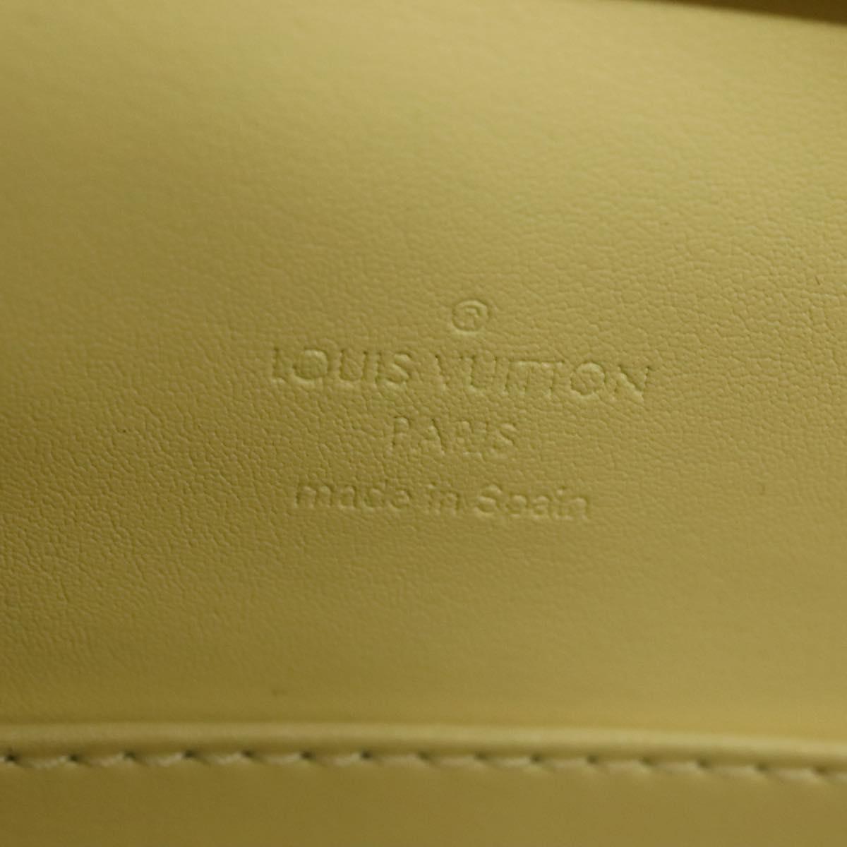 LOUIS VUITTON Monogram Vernis Columbus Tote Bag Lime Yellow M91047 Auth ep10370