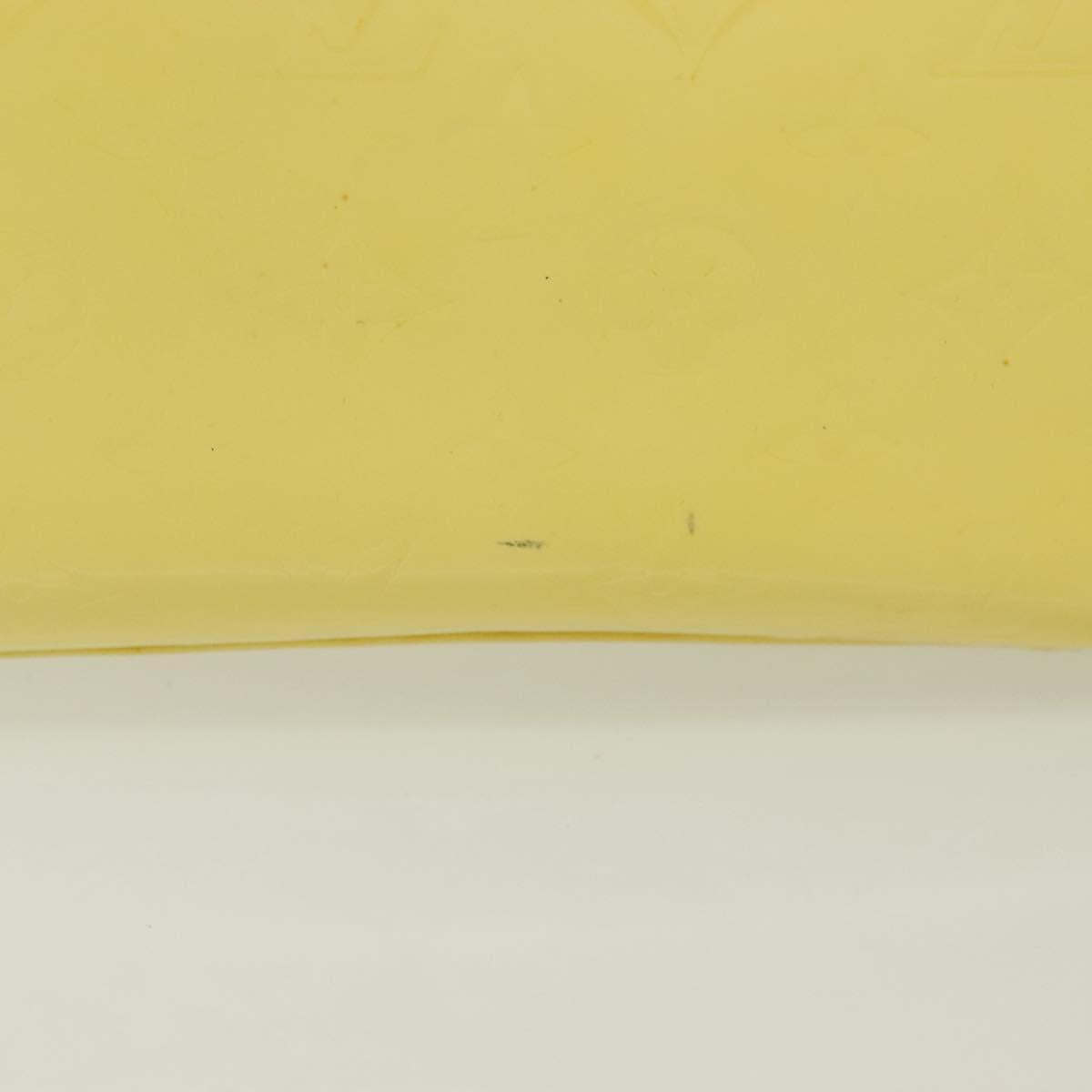 LOUIS VUITTON Monogram Vernis Columbus Tote Bag Lime Yellow M91047 Auth ep10370