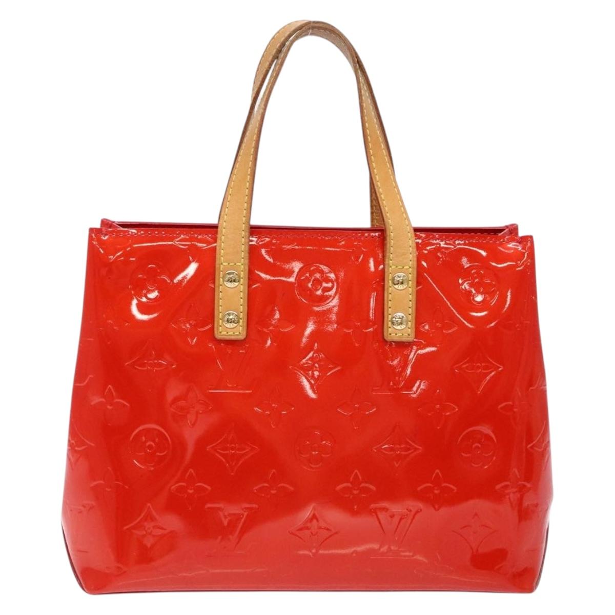 LOUIS VUITTON Monogram Vernis Reade PM Hand Bag Red Rouge M91088 LV Auth ep10371
